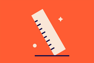 ruler   illustration in flat style design. Vector illustration.