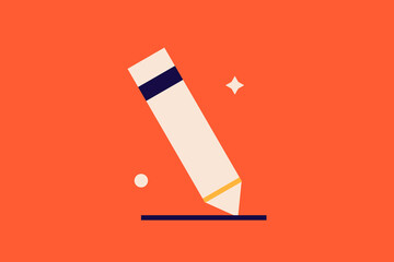 pen  illustration in flat style design. Vector illustration.