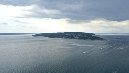 vue panoramique et aérienne du fjord d'Oslo