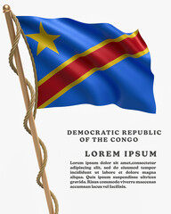 White Backround Flag Of Democratic Republic of the Congo