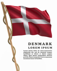 White Backround Flag Of DENMARK