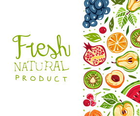 Juicy Fruit Card Design with Text Sample Vector Template