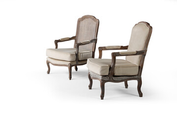 Obraz premium Classic armchairs different isolated on white background.