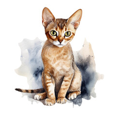 cat kitten watercolor illustration. Generative AI