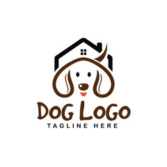 Vector cute pet shop logo vector icon illustration

