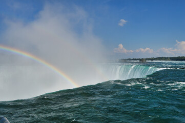 Rainbow over Niagara Falls in Ontario