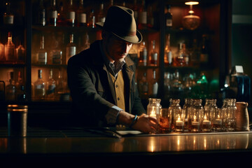 The Skilled Bartender Crafting Unique and Flavorful Drinks generative ai.