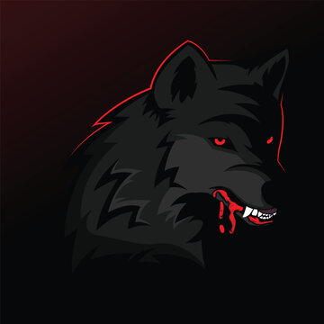 Dark angry and scary wolf thirsty for pray png mascot logo can be used as a team icon or in gaming related posters and banners or as profile pics. Wolf head depicts power and strength.