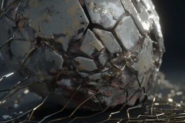 A close-up of a cracked or chipped object with texture, Generative AI