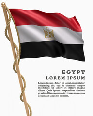 White Backround Flag Of EGYPT