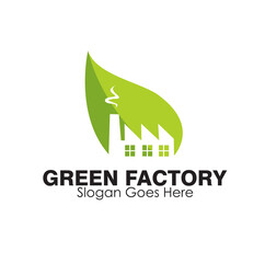 green factory logo design concept