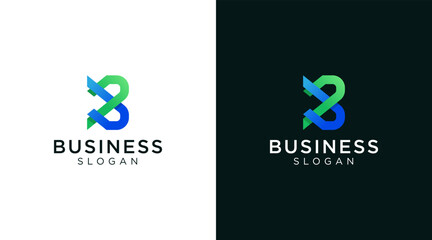 Abstract geometric colorful Letter B logo design for various types of businesses and company