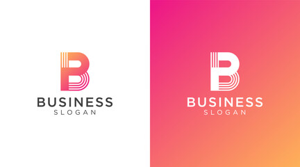 Abstract geometric colorful Letter B logo design for various types of businesses and company