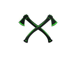 Crossed Axes, Crossed Broad axe, medieval axe, Battle axe, executioner axe in vector