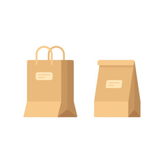 Craft Packages bag Isolated Sign Flat Style Vector Illustration Symbol on White Background