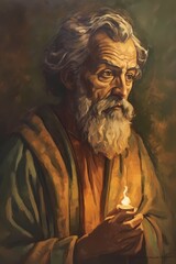 St. Jude, Patron Saint of Lost Causes. Generative ai. Illustration. Catholic religious. Painting.