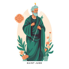 St. Jude, Patron Saint of Lost Causes. Generative ai. Illustration. Catholic religious.