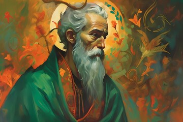 St. Jude, Patron Saint of Lost Causes. Generative ai. Illustration. Catholic religious. Painting.