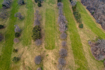 drone shot of the field