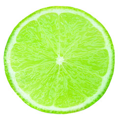 Lime slices isolated on white background. Lime citrus fruit