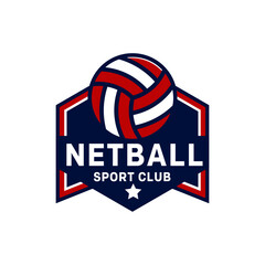 netball logo with emblem style