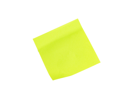 Bright sticky memo note, sticker isolated on white background