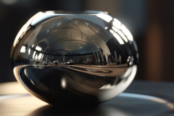 A close-up of a smooth or sleek texture, such as polished metal or glass, Generative AI