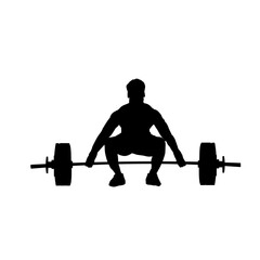 weightlifting, weightlifter silhouette isolated - obrazy, fototapety, plakaty