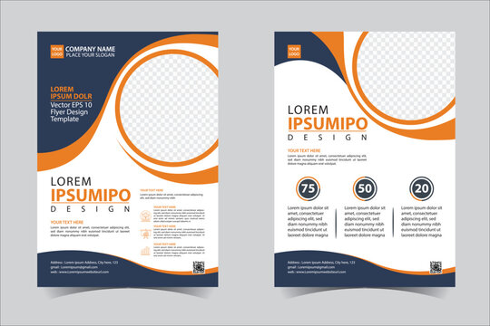 Orange and Black business annual report brochure flyer design template vector, Leaflet cover presentation abstract geometric background, modern publication poster magazine, layout in A4 size Free Vect