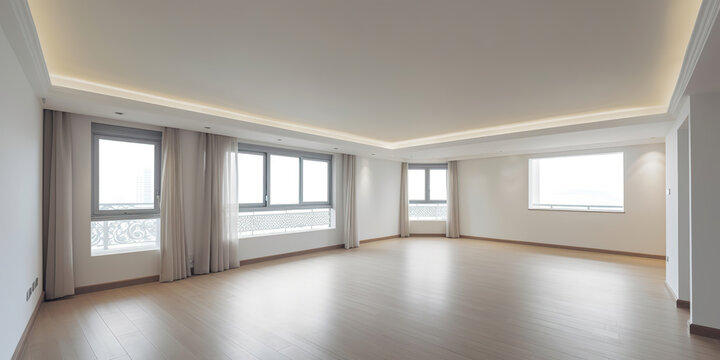 The empty luxury living room interior design, Generative AI