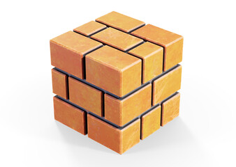 3d rendering of cinder blocks isolated on the white background.