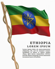 White Backround Flag Of ETHIOPIA