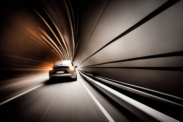 Obraz na płótnie Canvas fast moving car made with generative ai