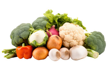 Vegetables isolated on transparent background. generative Ai