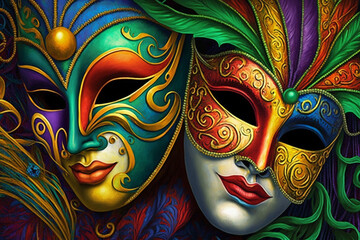venetian carnival mask made with generative ai