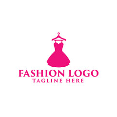 women dress beauty fashion shop logo design illustration
