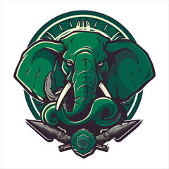 elephant mascot logo design vector with modern illustration concept style for badge, emblem and tshirt printing. angry elephant illustration with feet up