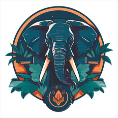 elephant mascot logo design vector with modern illustration concept style for badge, emblem and tshirt printing. angry elephant illustration with feet up