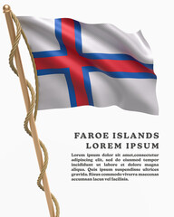 White Backround Flag Of  FAROE ISLANDS