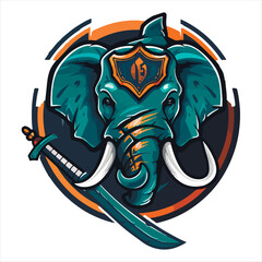 elephant mascot logo design vector with modern illustration concept style for badge, emblem and tshirt printing. angry elephant illustration with feet up