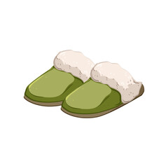 house woman slippers cartoon vector illustration