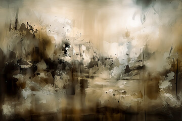 Abstract art, background design, vintage sepia-toned, moody, tonalism, densely textured. Generative AI

