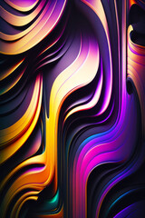 Multicolored abstract background with curves and curves in the middle of the image. Generative AI.
