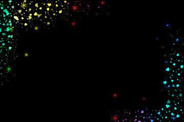 Realistic Colorful bokeh sparkle light effects on black background