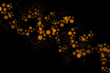 Realistic Colorful bokeh sparkle light effects on black background