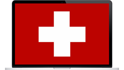 Fototapeta premium Color flag of the country on the tablet, illustration