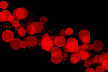 Realistic Colorful bokeh sparkle light effects on black background