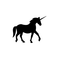 Obraz premium Unicorn silhouettes icon isolated on transparent background
