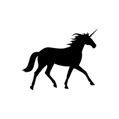 Fototapeta premium Unicorn silhouettes icon isolated on transparent background