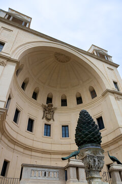 Pine cone statue inside Vatican City